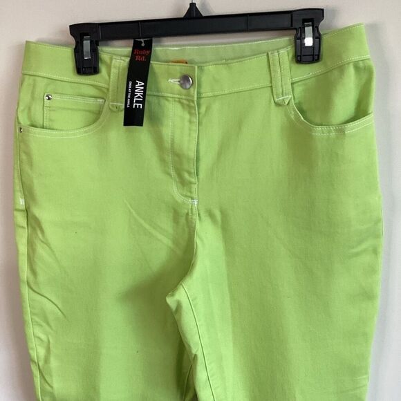 Ruby Rd. Lime Green Ankle Pants NWT Size 10 - Picture 4 of 7